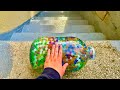 Breaking glass bottles a crushing crunchy  soft things asmr bottle subscribe like