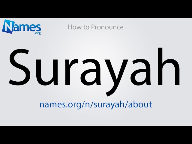 How to Pronounce Surayah class=