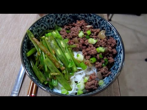 quick-dinner:-ground-beef-and-green-beans-vermicelli