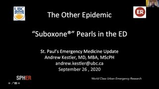 Suboxone Pearls in the ED | SPH EM Update 2020
