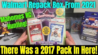 2017 Football Pack In This MJ Holdings Football Championship Collection Box? Mahomes Rookie Hunting!