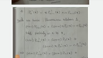 Recurrence relation for Legendre