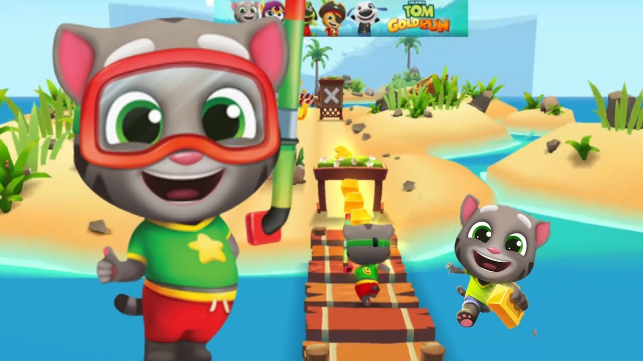 Talking Tom Gold Run Ocean World Fight With Splashy Tom Gold - Full Screen Android iOS Gameplay !!