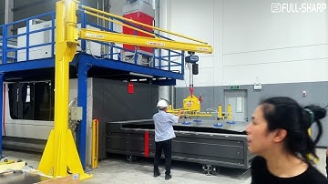 Cầu trục xoay thanh ray 500kg kết hợp mặt hút chân không nâng tấm thép | Fullsharp