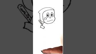 How to draw Ninja Hattori? Ninja Hattori drawing easy  #shorts