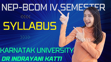 NEP BCOM IV Semester Syllabus as per Karnatak University Dharwad
