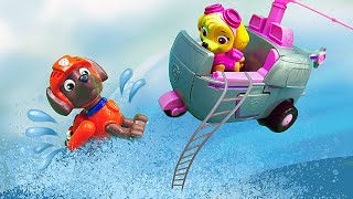 Paw Patrol toys repair Zuma's toy boat | Pretend to play with toys at the waterpark