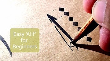 How to write Arabic Calligraphy Alif with Qalam for Beginners | Khat e sulus | Thuluth script |