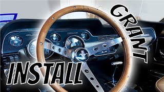 Grant steering wheel install  Classic Ford Mustang