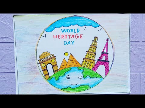 world Heritage day Drawing|world Heritage day Poster|Poster on world Heritage day|HeritagedayDrawing