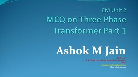 Electrical Machines | MCQ on Three Phase Transformer Part 1  | Unit 2-8