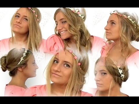 Peinados FÁCILES y RÁPIDOS con diadema de flores  YouTube