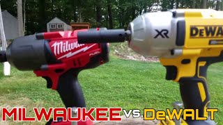 Milwaukee 18v Fuel (2763-20) vs DeWalt 20v XR Impact Wrench (DCF899B) Lag Bolt Face Off in 4k