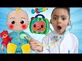 Sick Song | Leah and Cocomelon JJ Doll Pretend Play Sing Along