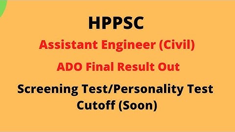 HPPSC AE(Civil) & ADO Final Result 2022 || Let