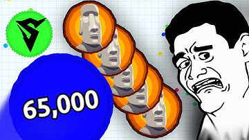 WORLDS BIGGEST AGARIO TRICKSPLIT WITH 65k MASS // Agar.io