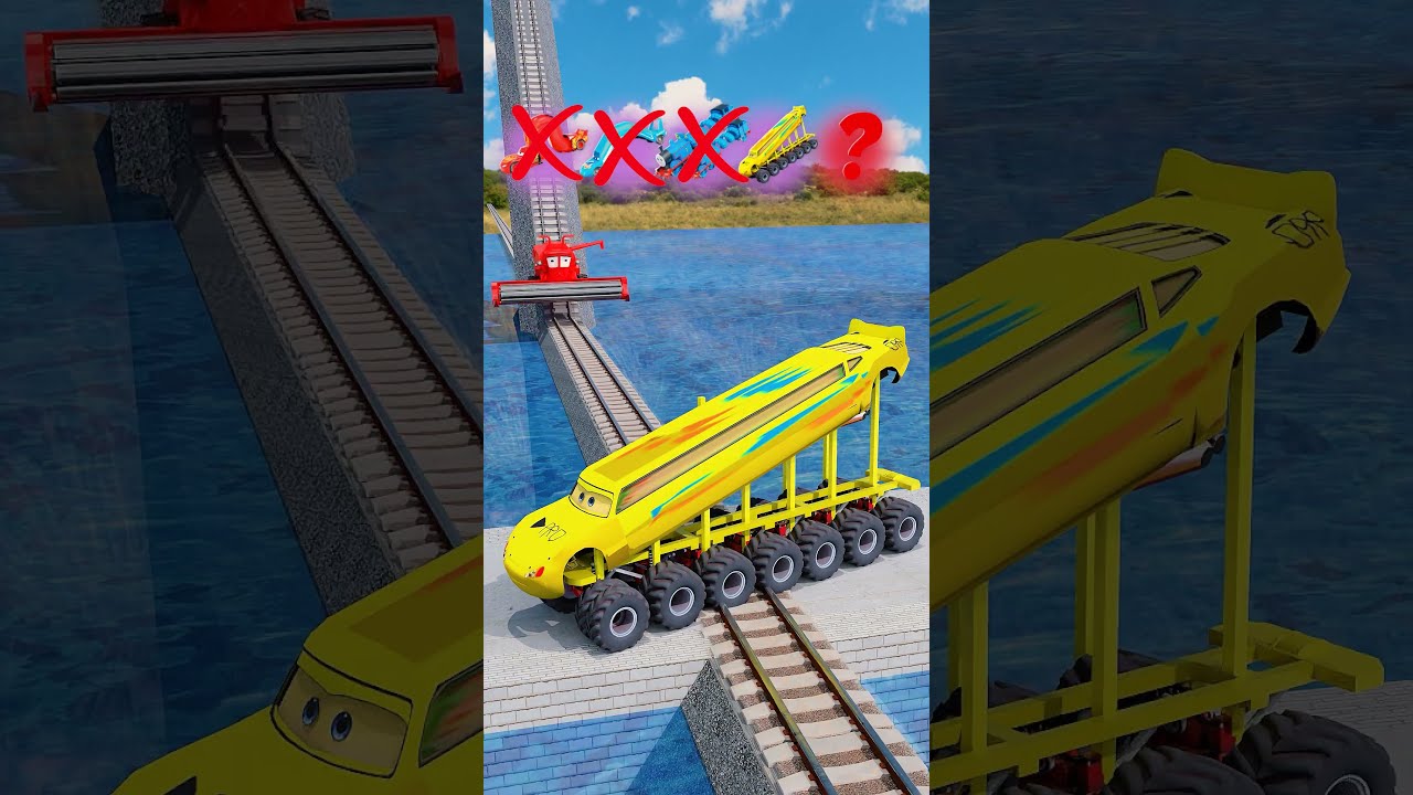 Big & Small McQueen Cars VS Lightning Sigma Train Strikes! - BeamNG.drive