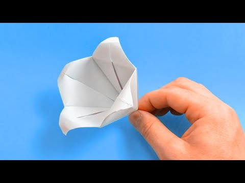 Оригами из бумаги цветок колокольчик видео