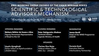 Biological Weapons Convention Scientific and Technological Advisory Mechanism 🔬🧫👩🏾‍🔬🗨