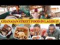 LOCAL GHANAIAN STREET FOOD IN LAGOS NIGERIA | FIRST TIME EATING GHANAIAN FOOD