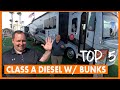 Top 5 Class A Diesel Pushers With Bunk Beds for 2021