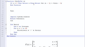 Vb.Net Fibonacci Sequence + Implementation method.