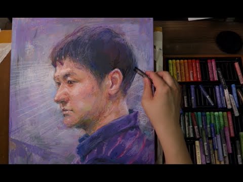 Oil <strong>Pastel</strong> <strong>Drawing</strong> self-portrait | 오일 파스텔 인물화 그리기