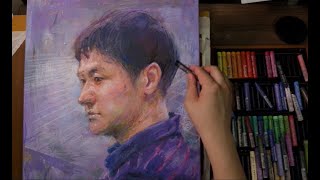Oil Pastel Drawing self-portrait | 오일 파스텔 인물화 그리기
