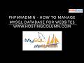 phpMyAdmin | How to Manage MySQL Database for Websites | Hosting Column