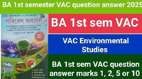 BA 1st semester VAC | BA 1st semester VAC question answer | BA 1st sem VAC question answer (@TSM)