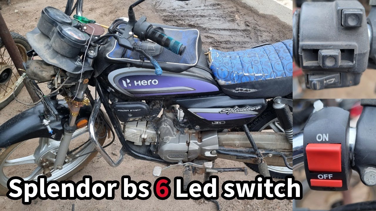 Hero Splendor + (  bs 6 ) Led connection & switch Installation