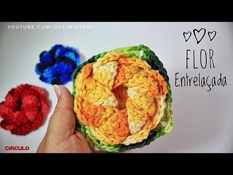 Flor Entrelaçada de Crochê - Artes da Desi