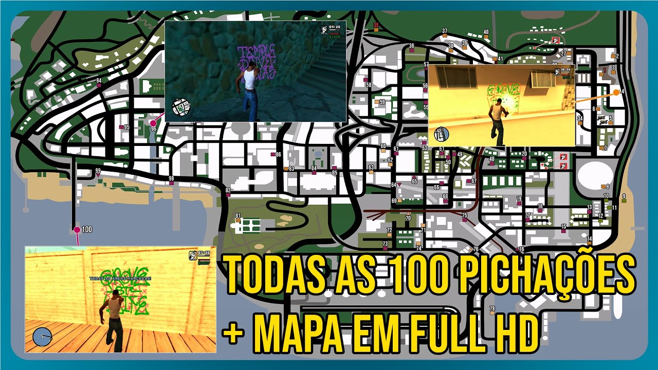 GTA San Andreas: Mapa com a localização das 100 pichações do jogo -  Millenium