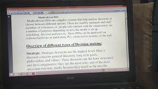 TYPES OF DSS & OVERVIEW OF DIFFERENT TYPES OF DECISION MAKING, DSS BE 8TH SEM CSE