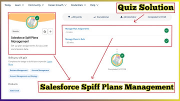 Salesforce Spiff Plans Management | Salesforce Trailhead | Quiz Solution