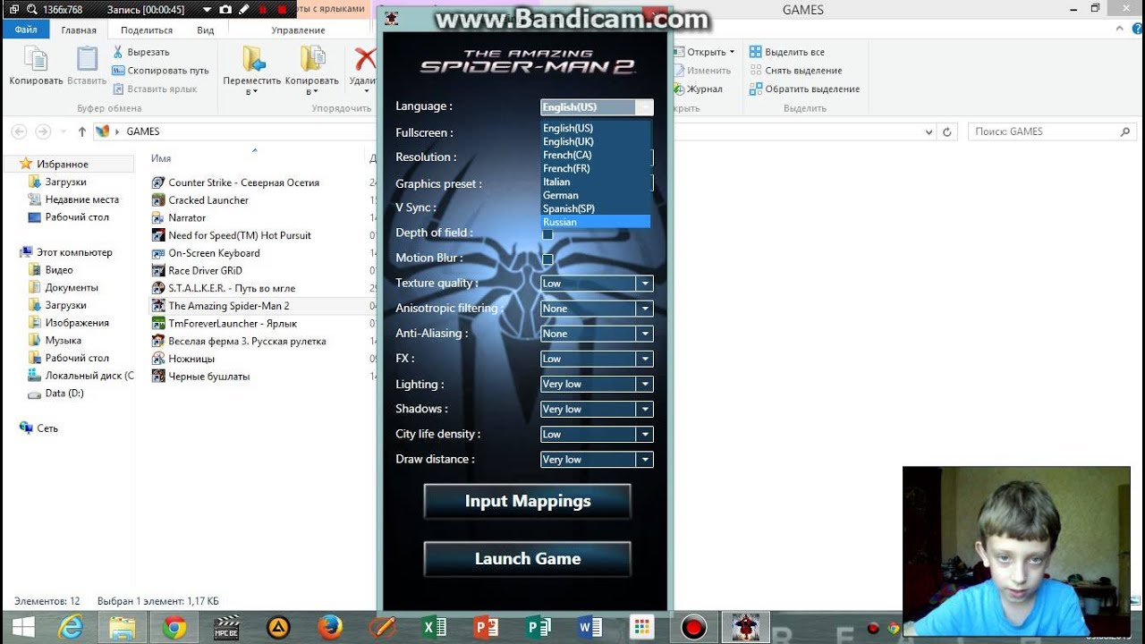 Игра человек паук как поменять язык