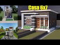 Fachadas 6x7 # Plant de Casa 6x7 # House simple two bedrom