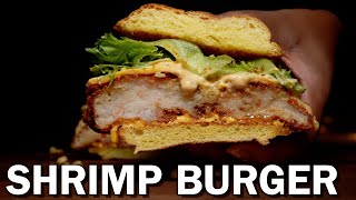 Making a Juicy Shrimp Burger Recipe at Home