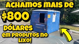ACHAMOS MAIS DE $800 DÓLARES EM PRODUTOS NO LIXO DE LOJA DOS ESTADOS UNIDOS!🇺🇸🇺🇸🇺🇸 dumpster-basura