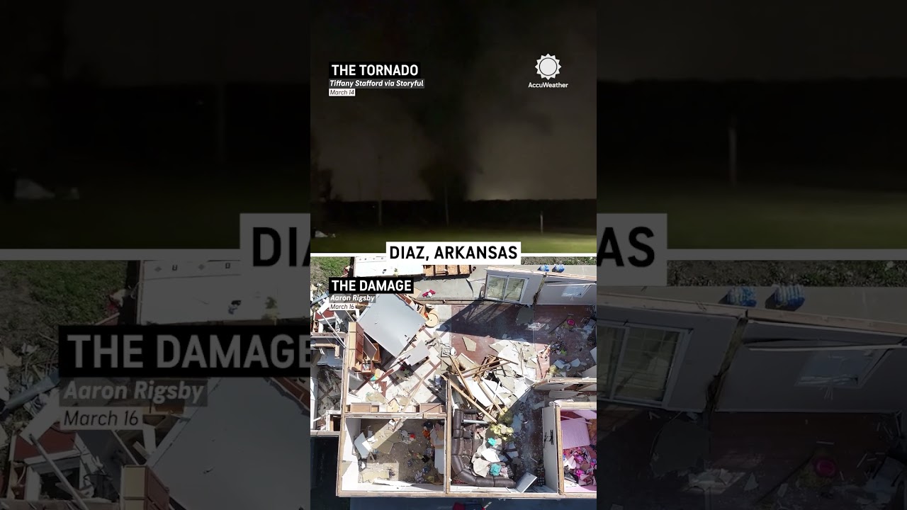 EF4 Tornado and the Damage it Caused in Diaz, Arkansas