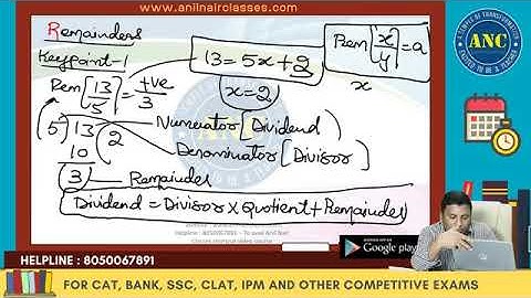 Remainder by anil nair sir - session 1