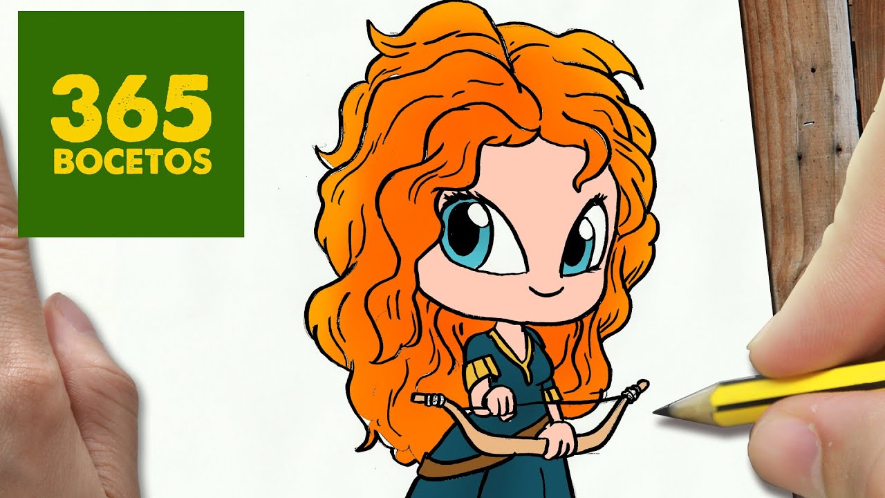 COMO DIBUJAR MERIDA DE BRAVE KAWAII PASO A PASO - Dibujos kawaii faciles -  How to draw Merida - thptnganamst.edu.vn