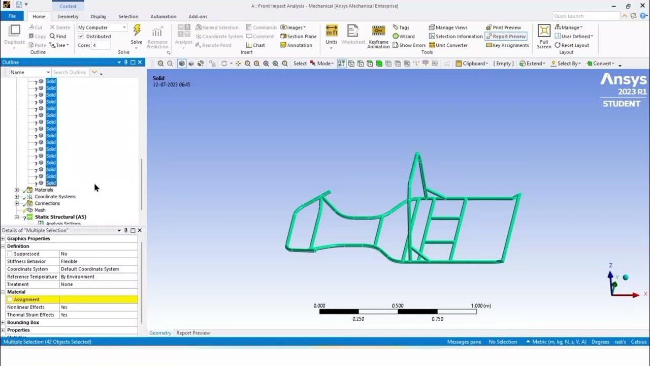 how to add material in AnsysAnalysis Of Chassisgokart ansys catia 