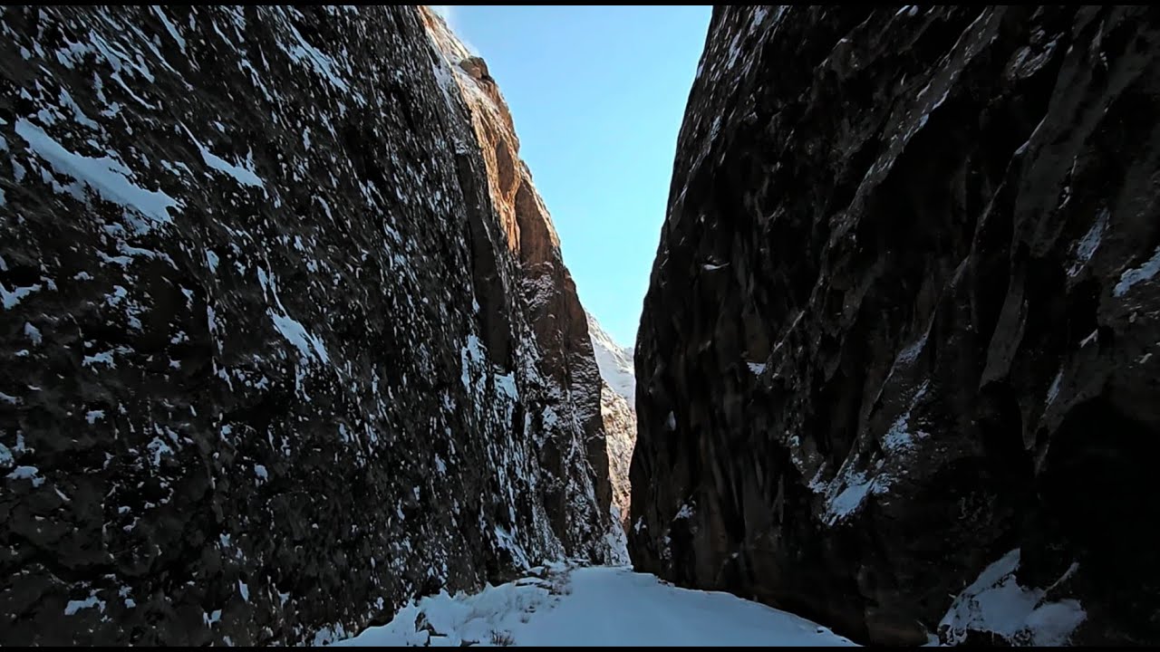 Bamyan, Afghanistan icy road.
