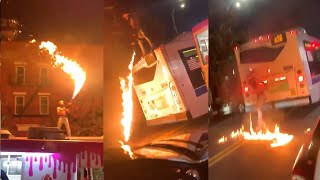 Dupree G.O.D Flamethrower: Rapper stages 'dangerous' flame throwing stunt on crowded bus