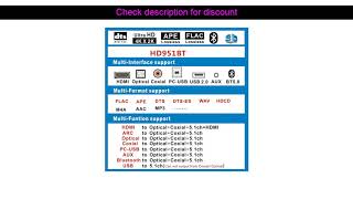 HD915 HDMI 5.1CH Audio Decoder Bluetooth 5.0 Reciever DAC DTS AC3 FLAC APE 4K*2K HDMI to HDMI Extra screenshot 5