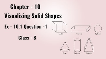 Class 8 - Ex - 10.1 Question-1 Visualising Solid Shapes - Chapter- 10  Maths  Class 8 - NCERT