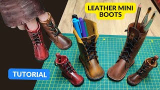 Diy Leather Boots Pen Stand. Diy Leather Boots Keychain.