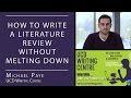 Literature Reviews - The Writing Center - How to write a review of literature paper Jul 22, · The review