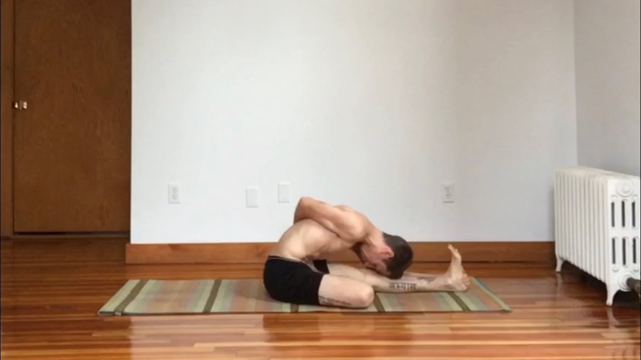 ashtanga mysore Ardha Baddha Padma Paschimottānāsana - Half Bound Lotus Intense Back Stretching Pose